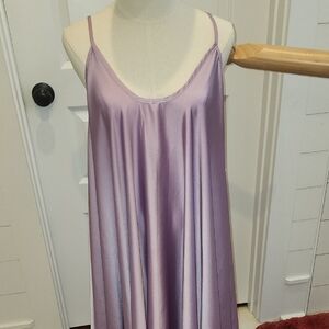 Lavender Chemise with V-Neck and Flowing Fabric